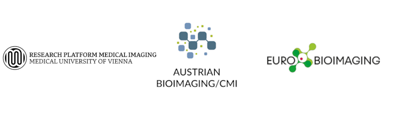 Logos unserer Partner: Medical Imaging Cluster, Austrian Bioimaging, Eurobioimaging